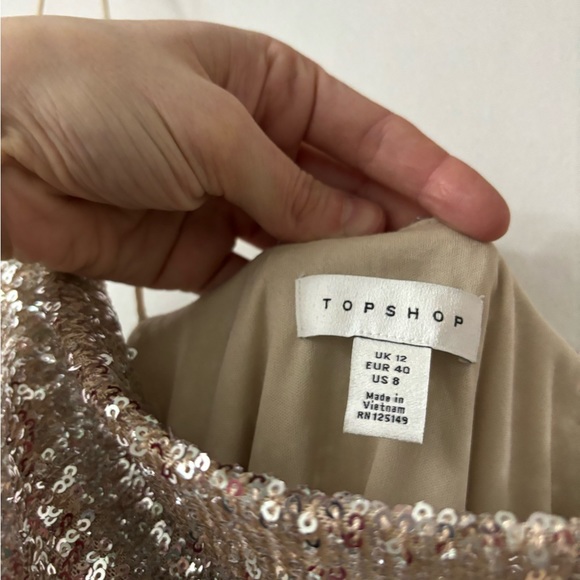 Topshop Glitter Cowl Neck Mini - Picture 3 of 5